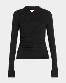 Long-Sleeve Faux-Wrap Top at Neiman Marcus